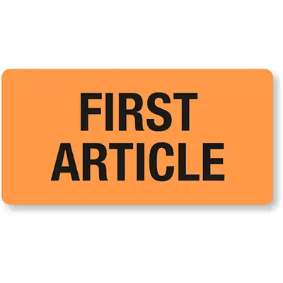 First article